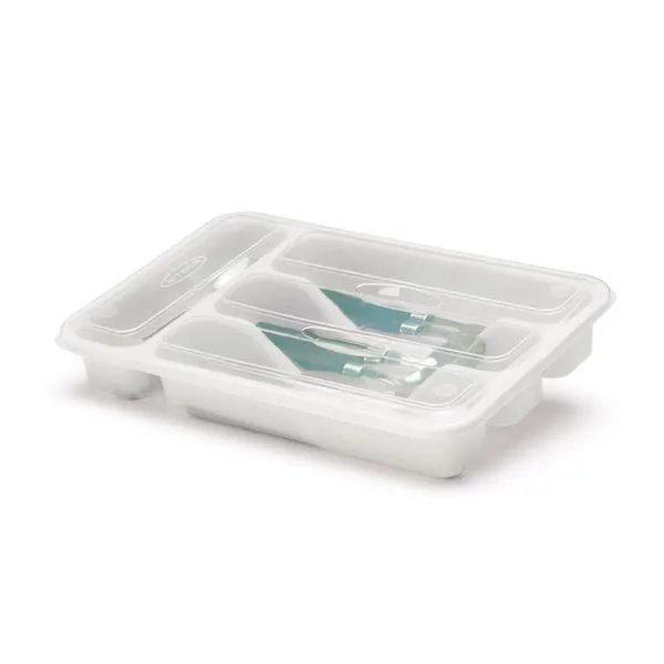 Porta Talher Gaveta Nitron Paris Branco Liso Com Tampa
