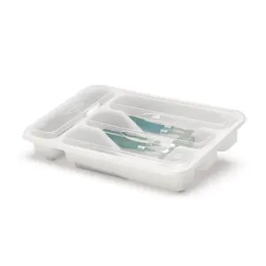Porta Talher Gaveta Nitron Paris Branco Liso Com Tampa