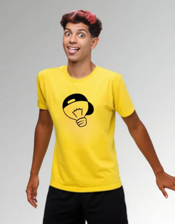 Camiseta de Algodão Dos Rosa Amarela Leozin P / Amarelo