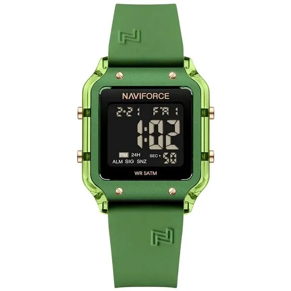Relógio Feminino Esportivo Multifuncional Digital 5atm A Prova D´agua Verde