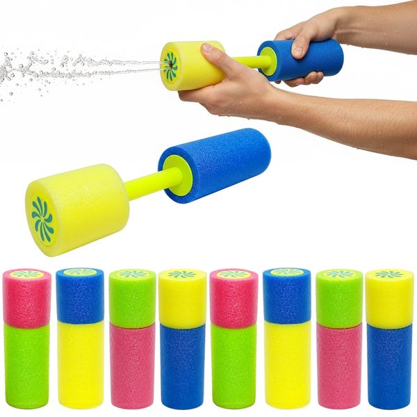 10 Super Pistolas de Água Tubo Espuma Macarrão Jato Infantil Praia Piscina Atacado Revenda