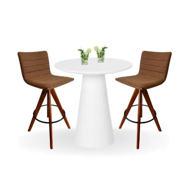 Mesa Bistrô Cone 60 Cm Tampo Laca Branca Base Branca Branco