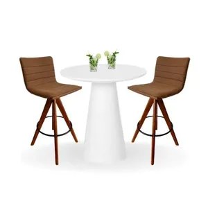 Mesa Bistrô Cone 60 Cm Tampo Laca Branca Base Branca Branco