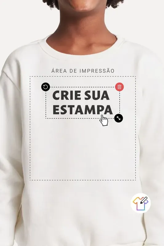 Sueter Moletom Mini Personalizado Faca V Branco - 02