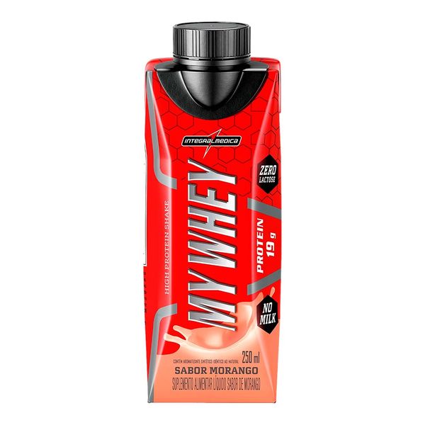 Suplemento Proteico Líquido Integralmedica My Whey Morango Zero Lactose 250ml