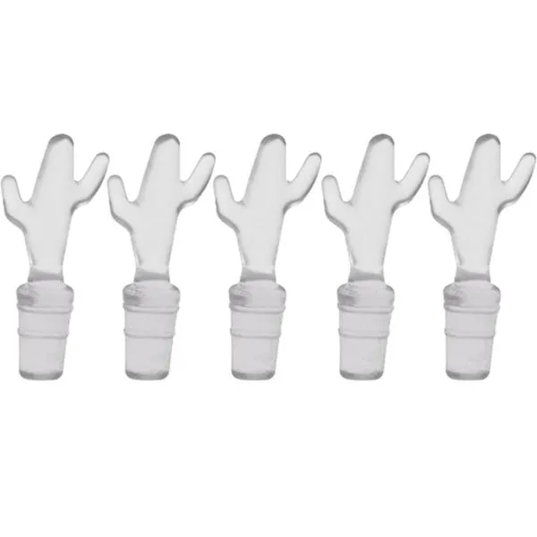 Kit 5 Tampas Transparentes de PVC para Fechar Garrafas 8X2cm Vinho Espumante Cactus