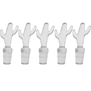 Kit 5 Tampas Transparentes de PVC para Fechar Garrafas 8X2cm Vinho Espumante Cactus