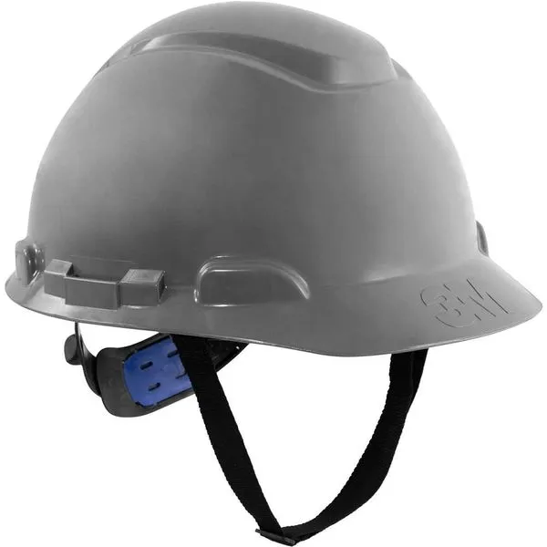 Capacete Aba Frontal Suspensão Ajuste Fácil e Jugular de Tecido H700 - 3M Capacete de Segurança com aba Frontal H-700 cinza com suspensão e Ajuste facil e Jugular - 3M