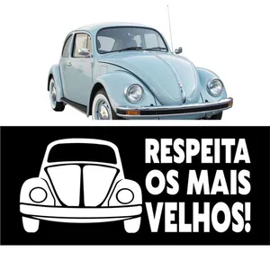 Adesivo Volkswagen Acessorio Fusca Respeite Os Mais Velhos Branco