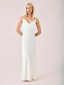 Camisola Longa Alças Finas Em Cetim Vanity Off White M