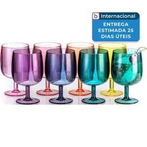 Copos De Vinho Com 8 Peças Sem Bpa Miyopesi Colorido A-MBI