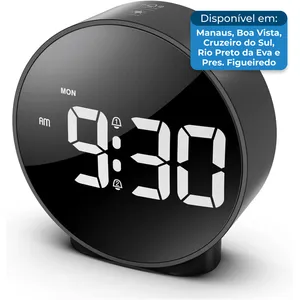 Relógio E Despertador Digital Oria Preto A-BI