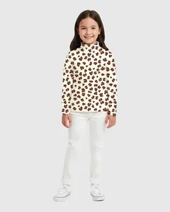 Blusa Infantil Menina Animal Print Gola Alta Manga Longa Em Ribana Malwee Kids Off White - 4