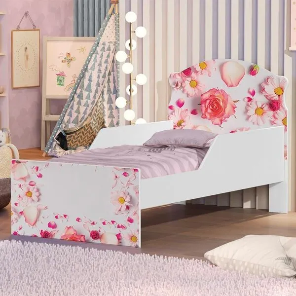 Cama Infantil Roseira Com Colchão