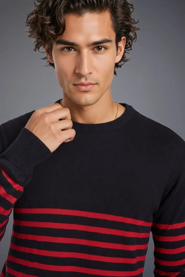 Tricot Listrado Flamengo Preto - P