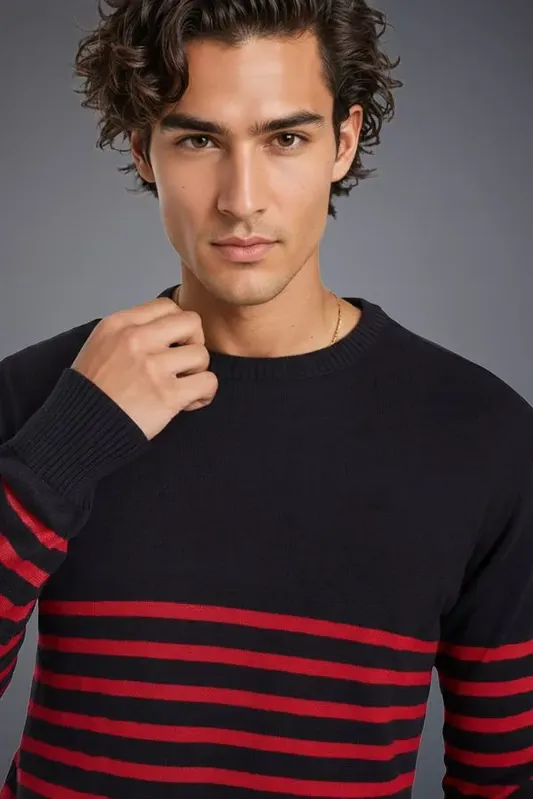 Tricot Listrado Flamengo Preto - P
