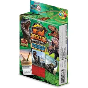 Jogo de Cartas Supercards Dinossauros 55 Cartas Competitivo Educativo GGB Plast Jogo de Cartas Supercards Dinossauros 55 Cartas Educativo GGB Plast