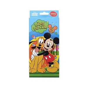 Lápis de Cor Molin do Brasil Mickey Mouse Estampa 2 com 12 Cores Vibrantes para Desenho Infantil Lápis de Cor Molin do Brasil Mickey Mouse Estampa 2 com 12 Cores Vibrantes para Atividades Criativas