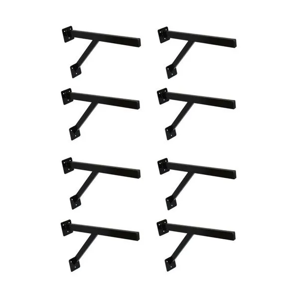 Kit de Suportes para Bancada e Pia E-047.PR.8UND.OM Fixacao para Pedra Marmore 40x20cm Preto Ouro Minas Kit 8 Suportes para Bancada e Pia E-047.PR.8UND.OM Pedra Marmore 40x20cm Preto Ouro Minas