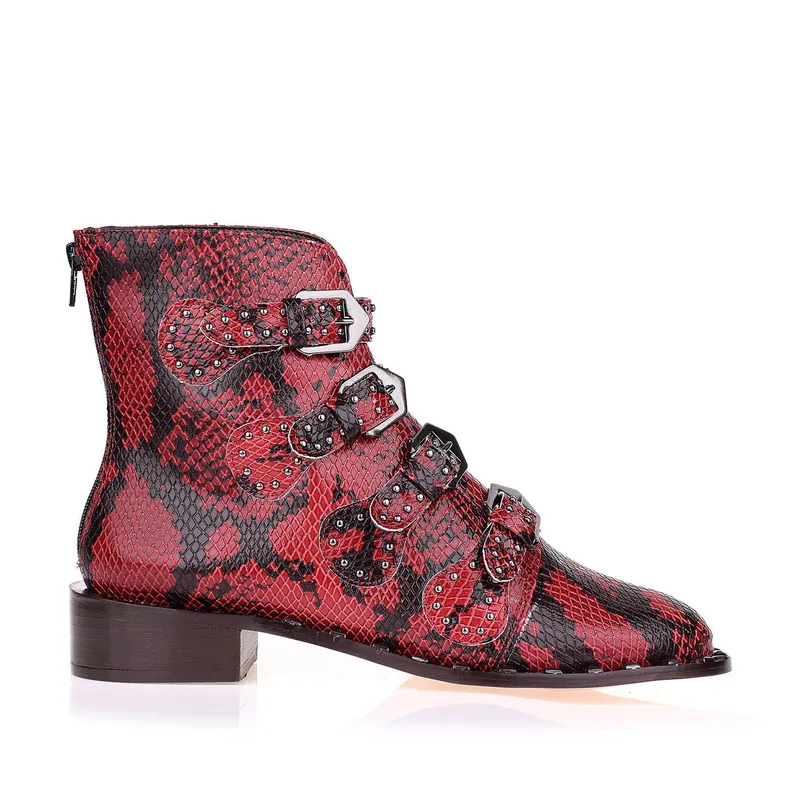 Bota Salto Baixo Anaconda Scarlet