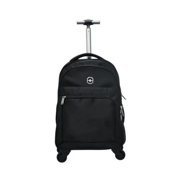Mochila De Rodinhas Executiva Swissland Em Poliéster 18" 46cm Preto (MP)