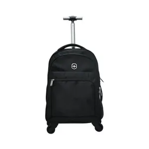 Mochila De Rodinhas Executiva Swissland Em Poliéster 18" 46cm Preto (MP)