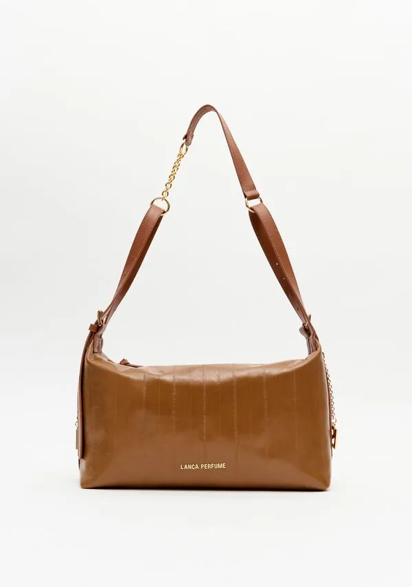 Bolsa Shoulder Couro Com Enfeite Marrom U