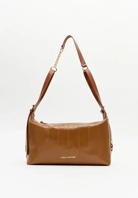 Bolsa Shoulder Couro Com Enfeite Marrom U
