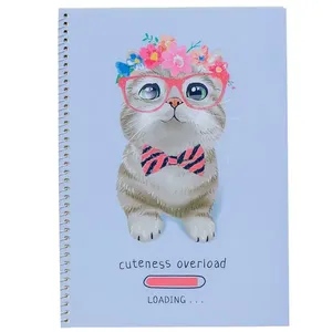 Caderno Espiral com Pauta B5 Cats Sortido Yins 50 Folhas CADERNO ESPIRAL C/PAUTA B5 CATS SORTIDO