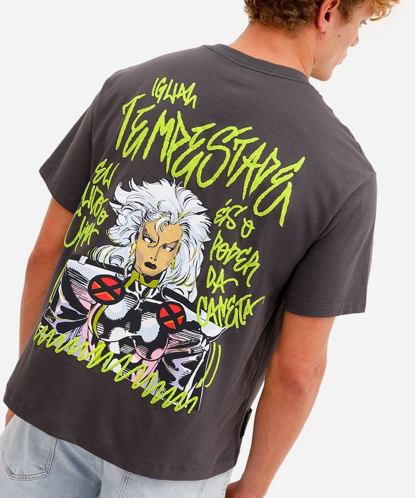 camiseta masculina de algodão tempestade cinza G