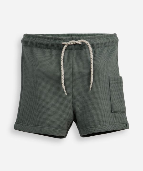 short infantil texturizado com bolso verde 1