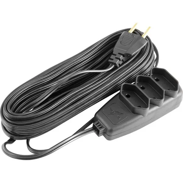 Extensão elétrica com 10 metros cordão PL 2 x 0,75 mm² 2P preta - DANEVA