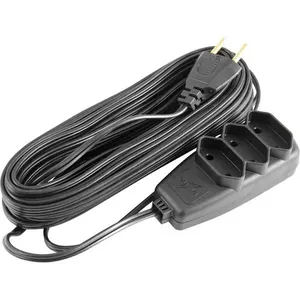 Extensão elétrica com 10 metros cordão PL 2 x 0,75 mm² 2P preta - DANEVA