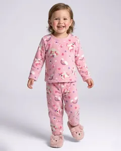 Pijama Longo Bebê Soft Estampa Unicórnio Rosa 2