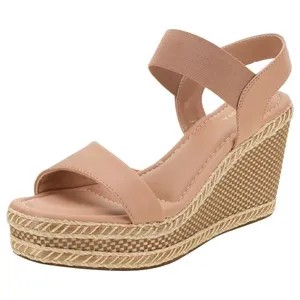 Sandália Feminina Anabela Via Scarpa - 139213880 BEGE 38