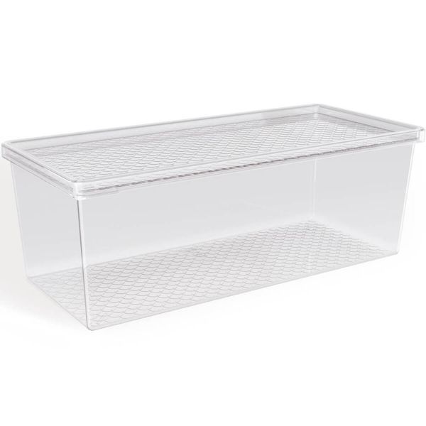 Organizador de Geladeira com Tampa 4,5L Frutas Legumes Verduras Multiuso Transparente UZ