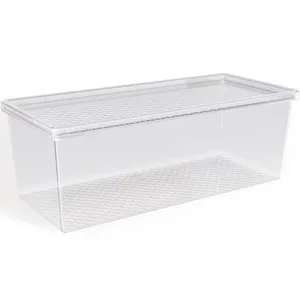 Organizador de Geladeira com Tampa 4,5L Frutas Legumes Verduras Multiuso Transparente UZ