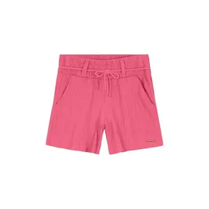 Shorts Menina Cintura Com Elástico Em Malha Texturizada Carinhoso Rosa - 1