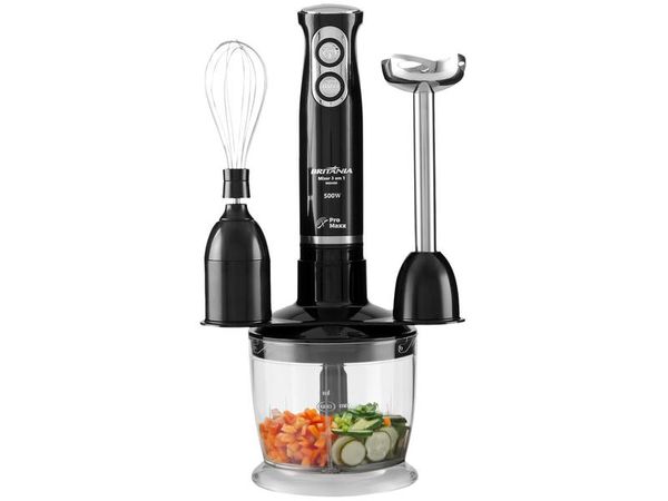 Mixer Britânia 500W Lâminas Pro Maxx Inoxidável BMX400P Preto 127V