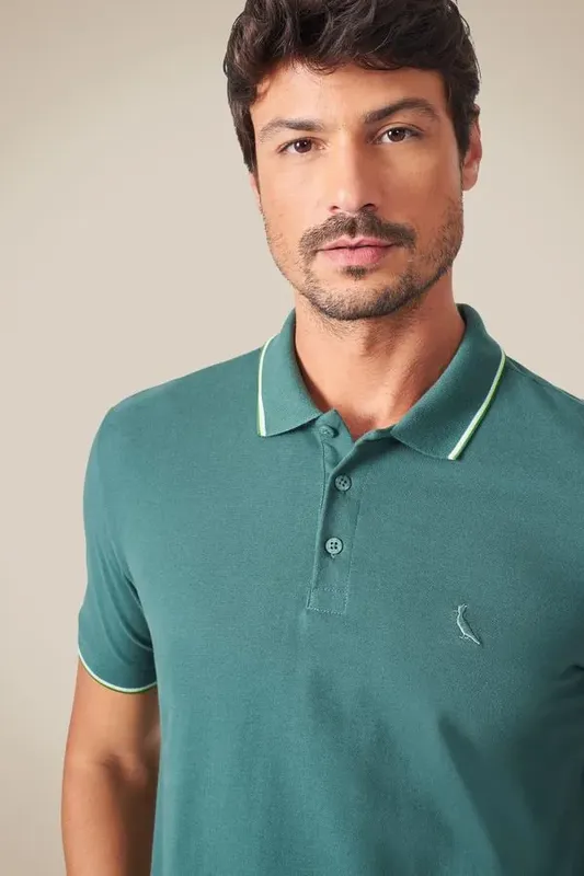 Polo Enxuto Novo Friso Verde Escuro - Ggg