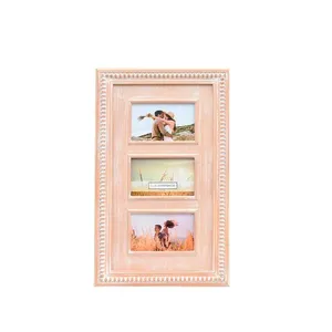 Porta-Retrato 10x15cm Beads Trio MDF Bege TY485631 - Brascontinental