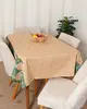 Toalha De Mesa Retangular Teka Estampada Bege UN