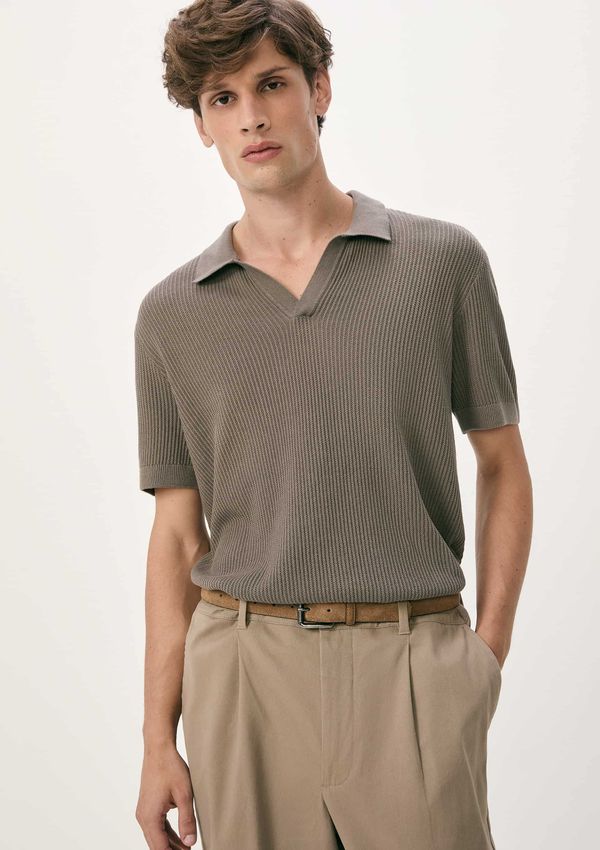 Camisa Polo Masculina Decote V Em Tricô - Verde XXG