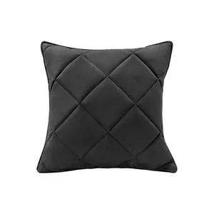 Almofada Decorativa Nina Matelassê 48X48 Veludo Preto