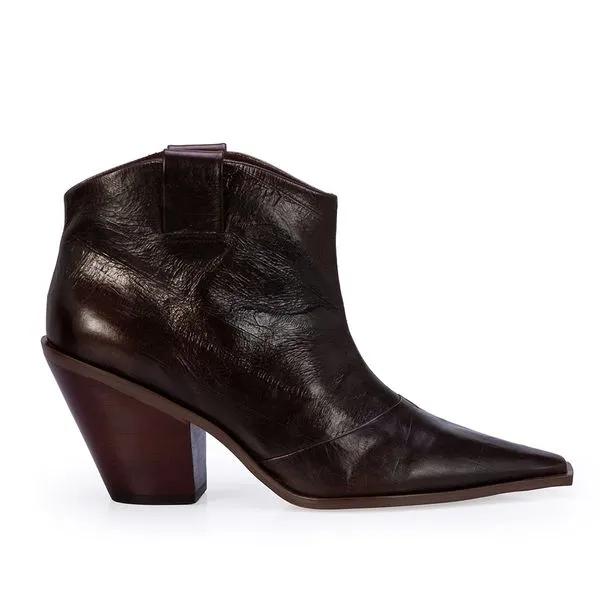 Bota Western Cano Curto Couro Marrom 37