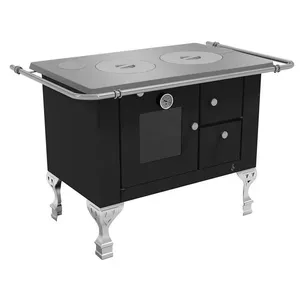 Fogão a Lenha Elegance Master N°01 Esquerdo Preto com Chapa Alumínio e Forno Elevare Industrial Fogão a Lenha com Forno Elegance Master N°01 Esquerdo Preto Chapa Alumínio Elevare Industrial