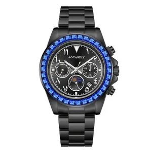 Relógio Mecânico Automático Masculino Multifuncional com Pulseira de Aço Inox e Luz Noturna Preto Relógio Mecânico Automático Masculino Pulseira de Aço Inox Luz Noturna Preto
