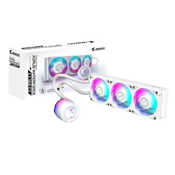 Water Cooler para Processador Gigabyte 360mm Aorus Waterforce X II 360 Ice ARGB LCD Branco