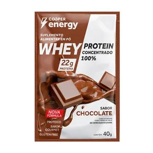 Suplemento Alimentar Cooper Energy Whey Protein Concentrado 100% Sabor Chocolate 40g
