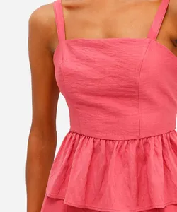 bata feminina de viscose texturizada rosa PP